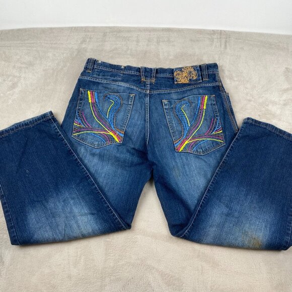 GB Design Lab Woman's Jeans 40x32 With Embroidered Back Pockets & Unique Stitche - Picture 15 of 16